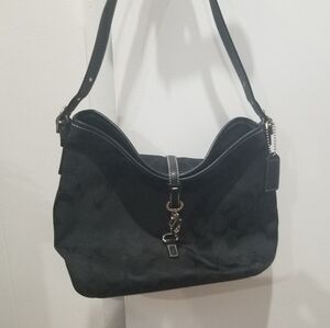 Coach Small Signature Clip Hobo Black